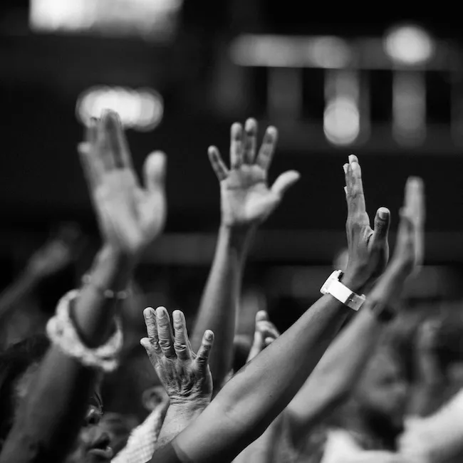 Hands-in-a-crowd